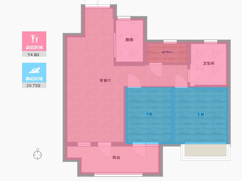 宁夏回族自治区-银川市-吾悦和府-80.00-户型库-动静分区