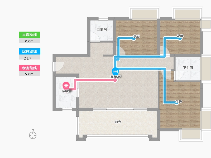 四川省-绵阳市-台北公馆B区-94.00-户型库-动静线