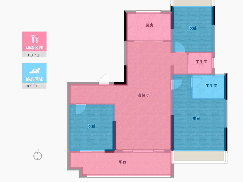 河南省-南阳市-碧桂园·翘楚台-106.00-户型库-动静分区