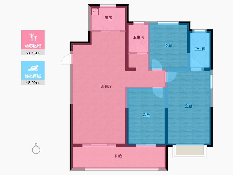 山东省-泰安市-融城青云小镇2期-127.00-户型库-动静分区