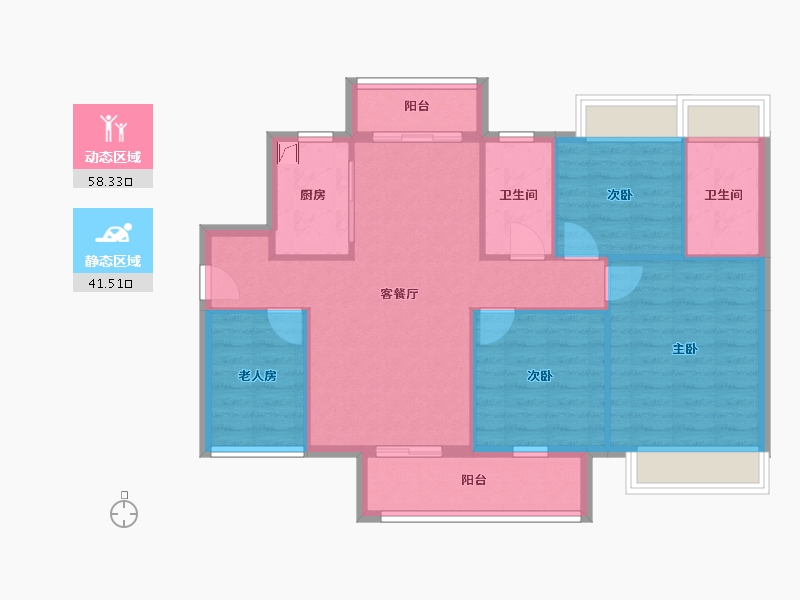 广东省-佛山市-集美江湾8座123-125.00-户型库-动静分区