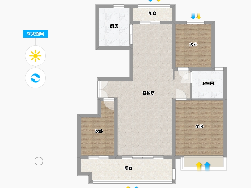 山东省-临沂市-君悦燕园-100.00-户型库-采光通风