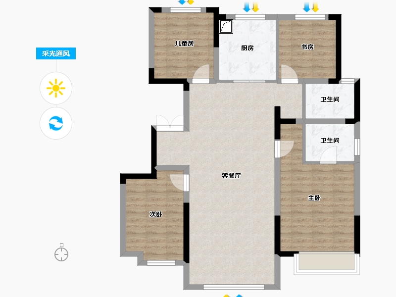 吉林省-长春市-保利和光尘樾-110.00-户型库-采光通风