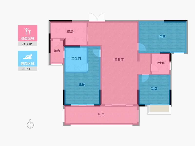 贵州省-贵阳市-金科金茂九华粼云-110.00-户型库-动静分区