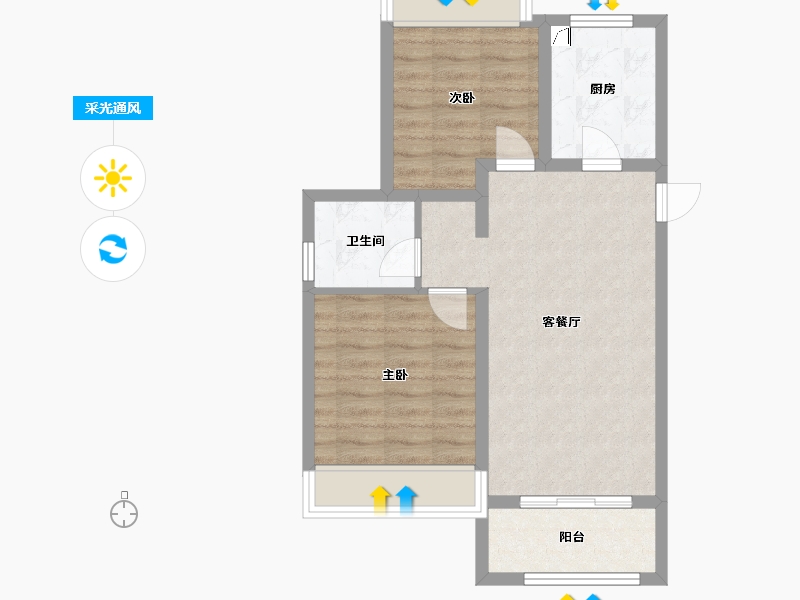 上海-上海市-陆家嘴·锦绣观澜-60.00-户型库-采光通风