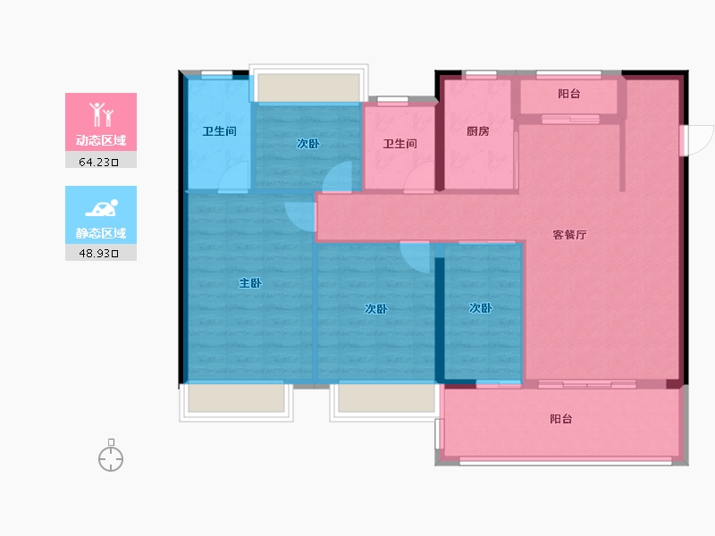 福建省-福州市-建发双玺书香府-100.00-户型库-动静分区