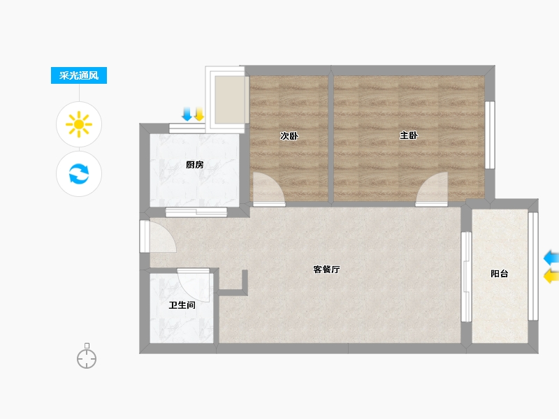 福建省-福州市-保利和光尘樾-56.00-户型库-采光通风