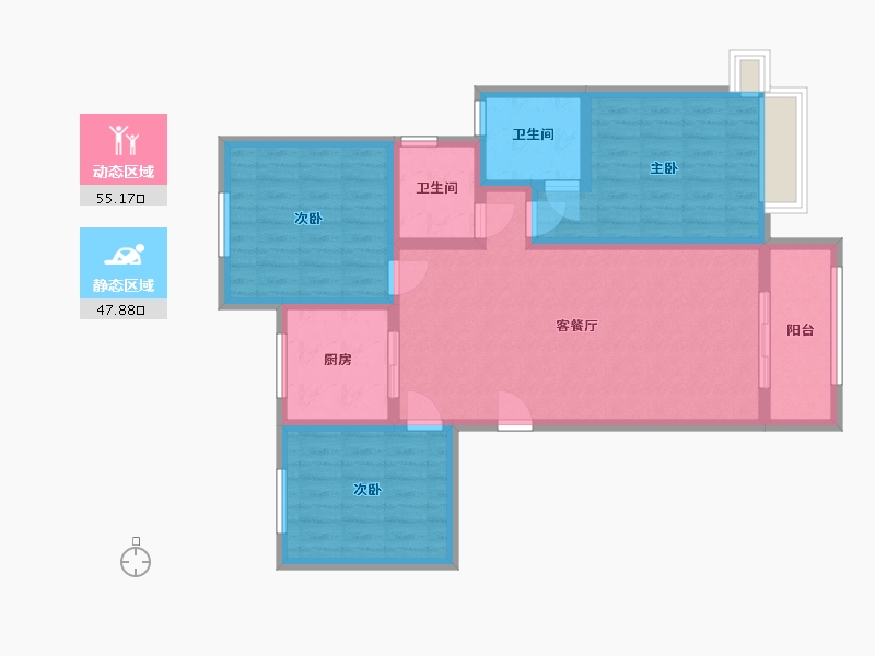 山东省-济宁市-济宁绿地公馆2期-91.79-户型库-动静分区