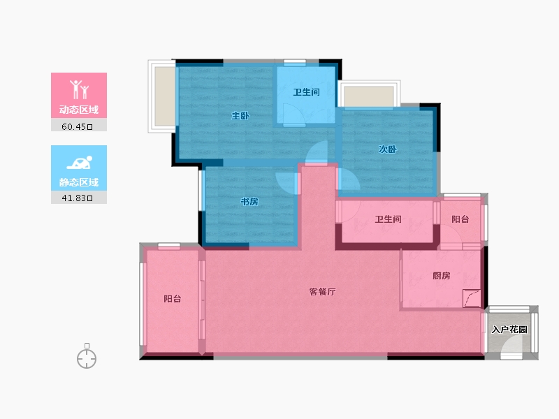 四川省-泸州市-御景东城-90.00-户型库-动静分区