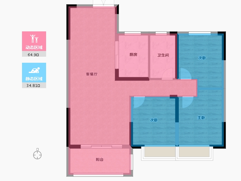 河南省-安阳市-万和城3期-90.00-户型库-动静分区