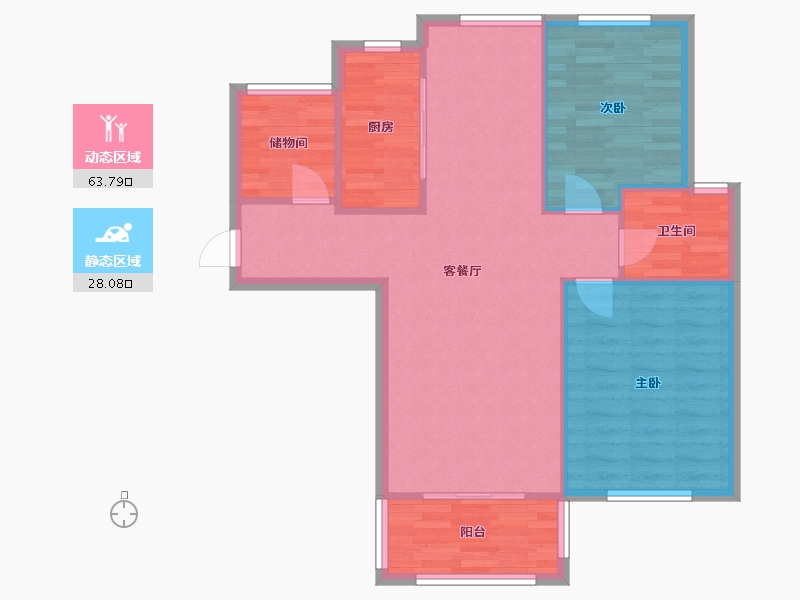 江苏省-南通市-海门中南世纪城-西北区-82.00-户型库-动静分区