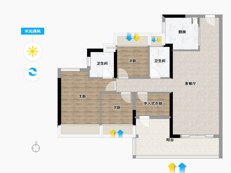 广东省-佛山市-东建明德城-91.00-户型库-采光通风