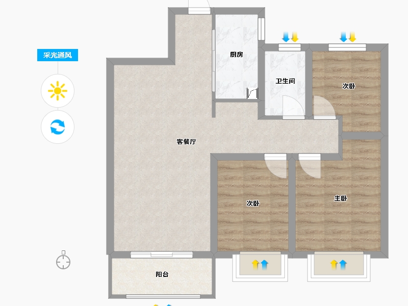 山西省-晋中市-紫御蘭亭-80.00-户型库-采光通风