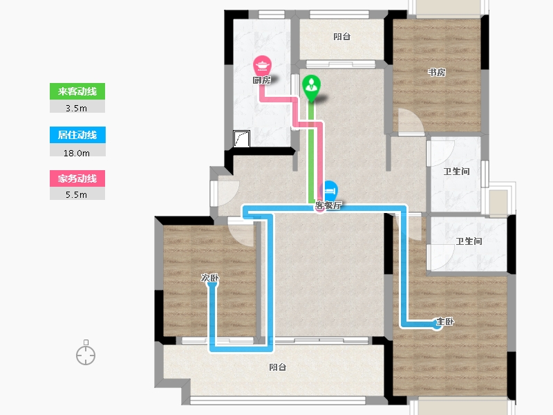 广东省-佛山市-中海云麓公馆-121.00-户型库-动静线