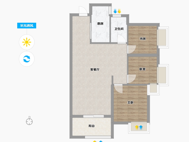 湖南省-张家界市-中建·凤栖台-85.00-户型库-采光通风