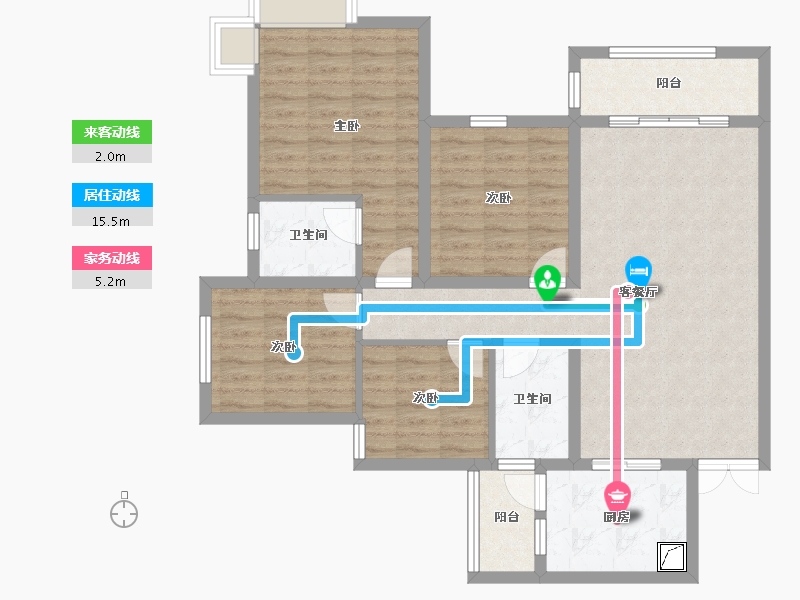 贵州省-毕节市-新城国博城-104.00-户型库-动静线