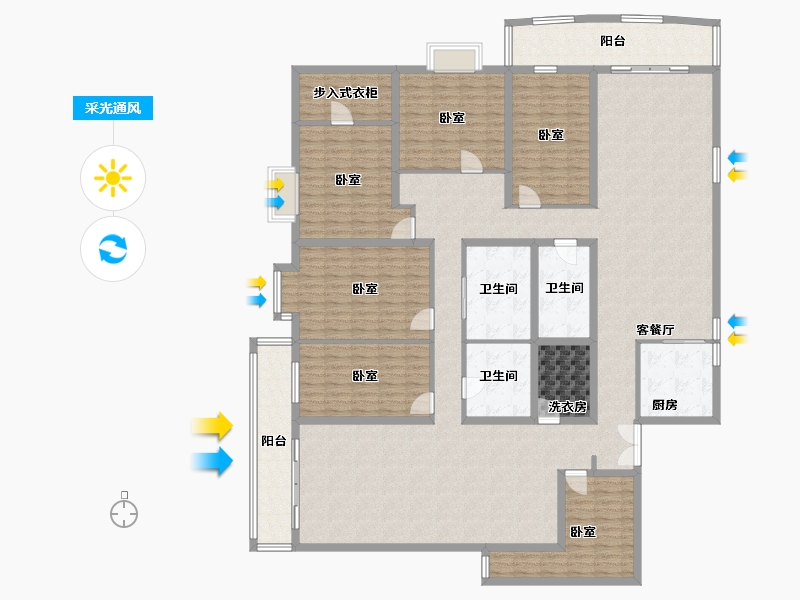 北京-北京市-阳光都市-130.00-户型库-采光通风