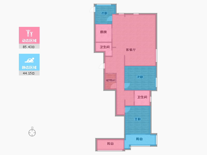 上海-上海市-兆丰嘉园-135.00-户型库-动静分区