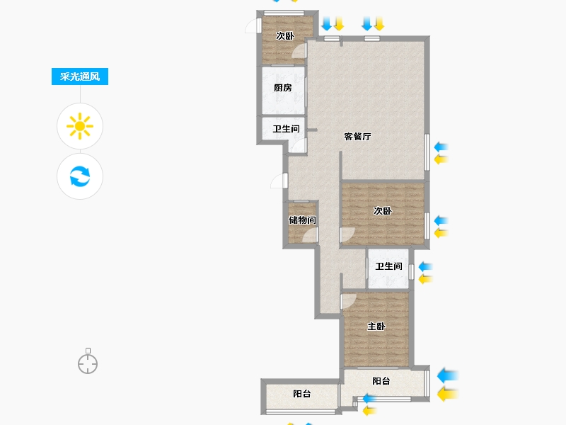 上海-上海市-兆丰嘉园-135.00-户型库-采光通风