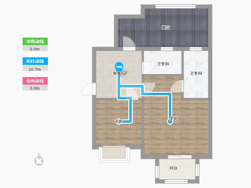 上海-上海市-金地丰盛道-61.40-户型库-动静线