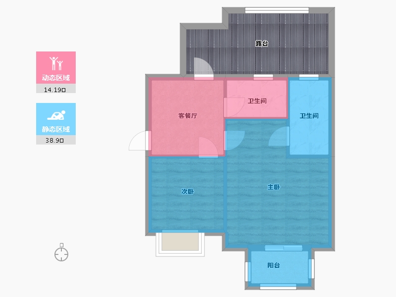 上海-上海市-金地丰盛道-61.40-户型库-动静分区