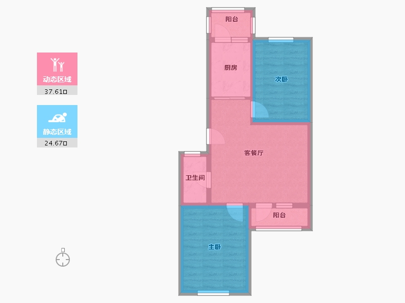 北京-北京市-龙乡中区-53.00-户型库-动静分区