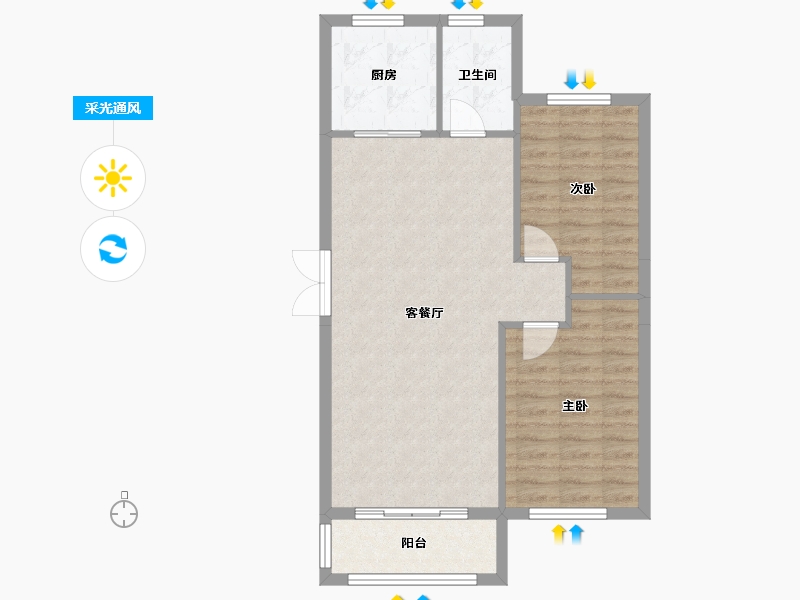 辽宁省-大连市-城市荣域-78.84-户型库-采光通风