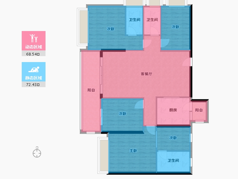 广东省-云浮市-筠城-美丽泷江-127.98-户型库-动静分区