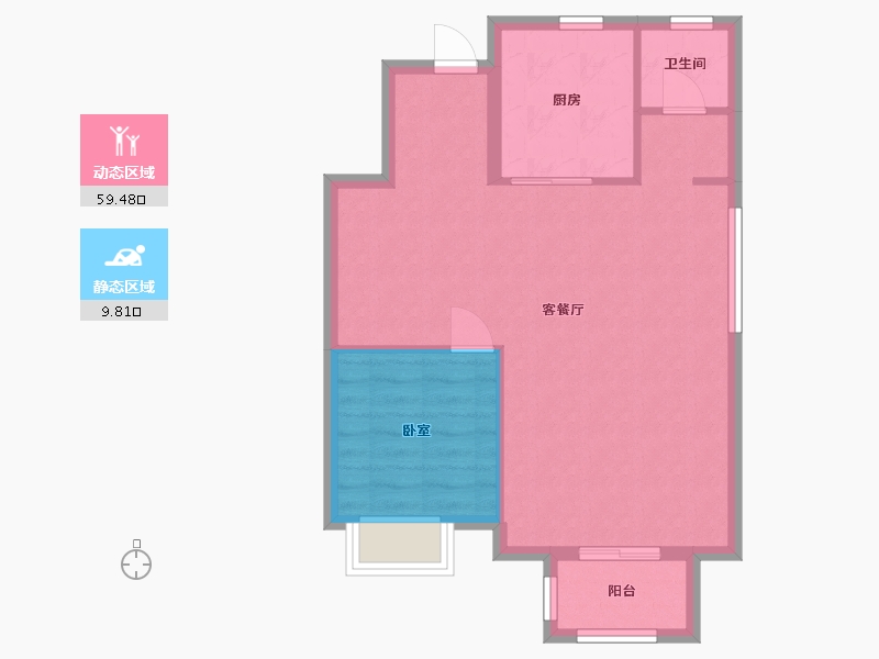 上海-上海市-金地丰盛道-61.00-户型库-动静分区