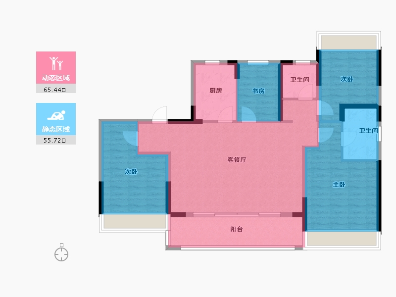 江苏省-苏州市-江月时光花园-109.00-户型库-动静分区