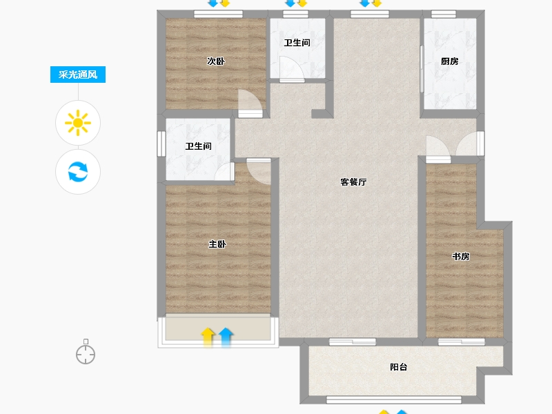 河南省-驻马店市-华阳玖月一品-100.00-户型库-采光通风