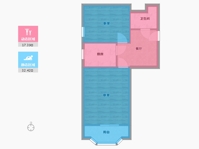 上海-上海市-西凌家宅路137弄小区-44.40-户型库-动静分区