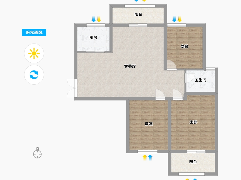 河南省-开封市-鼎立国际城-100.00-户型库-采光通风