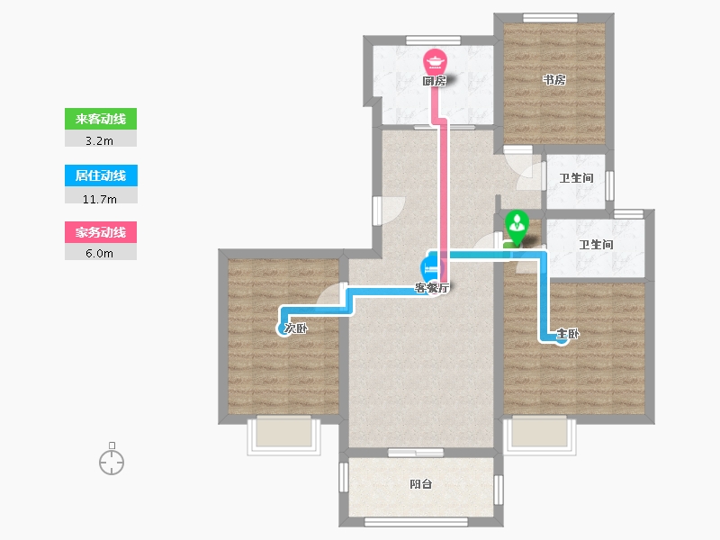 江苏省-南通市-瑞海新福里-92.00-户型库-动静线