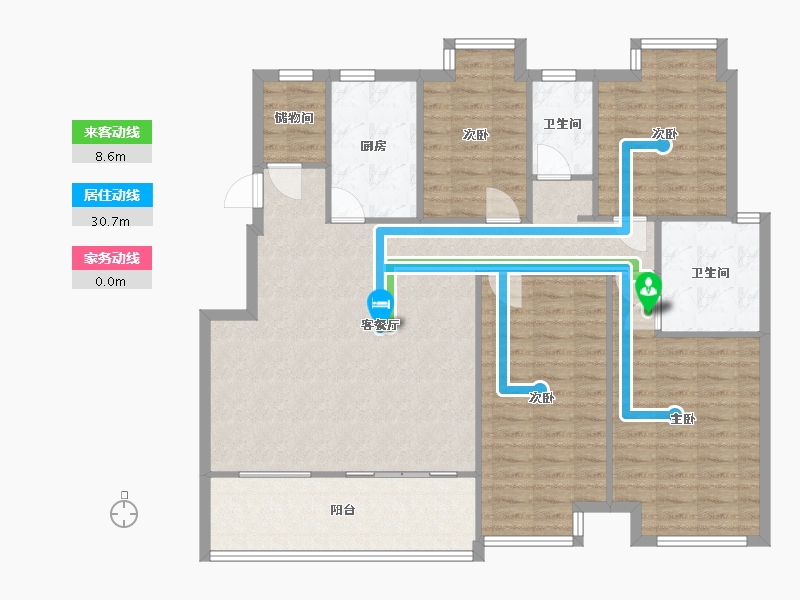 江苏省-南京市-紫金上林苑-130.00-户型库-动静线