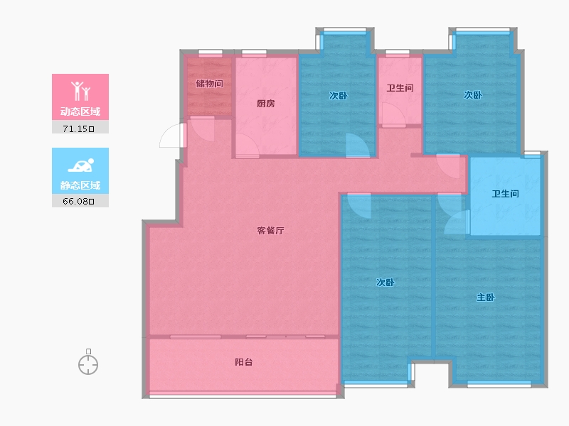 江苏省-南京市-紫金上林苑-130.00-户型库-动静分区