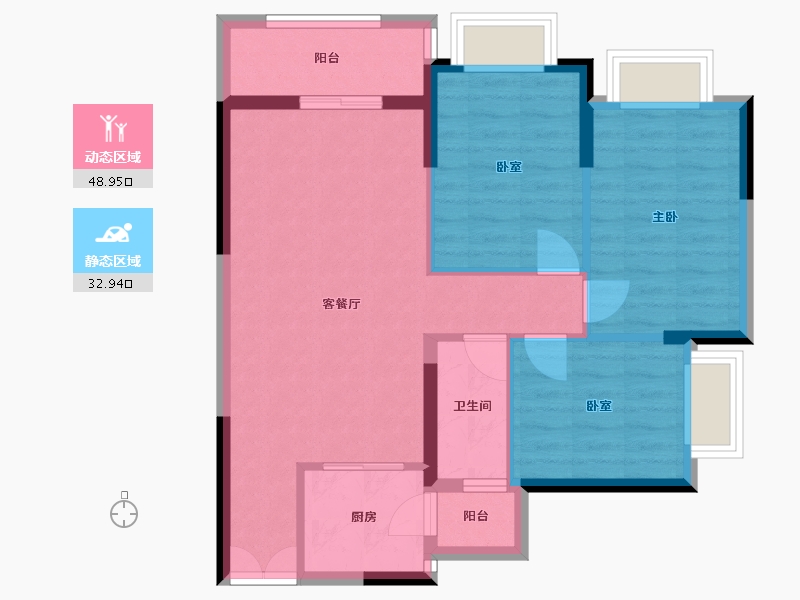 广东省-清远市-汇丰花园-78.00-户型库-动静分区