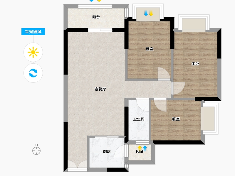 广东省-清远市-汇丰花园-78.00-户型库-采光通风