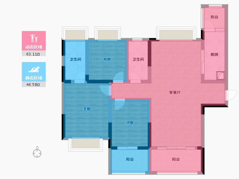 湖北省-恩施土家族苗族自治州-利璟凉都-120.00-户型库-动静分区