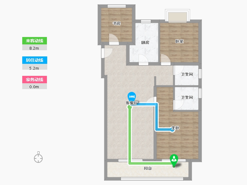 湖北省-武汉市-中粮祥云·地铁小镇-95.00-户型库-动静线