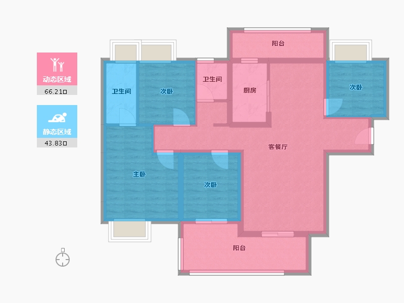 湖南省-长沙市-嘉宇北部湾-110.00-户型库-动静分区