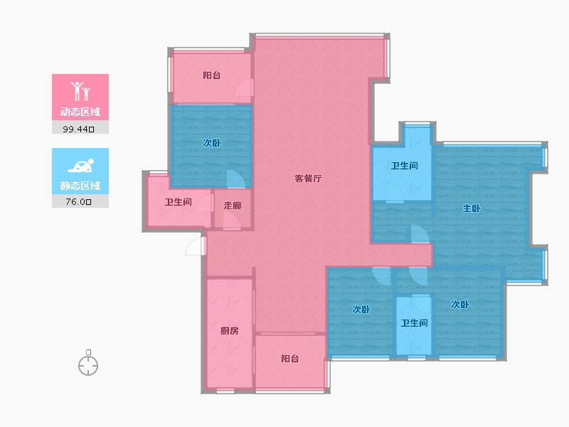 广东省-珠海市-华发新城-三期-158.12-户型库-动静分区