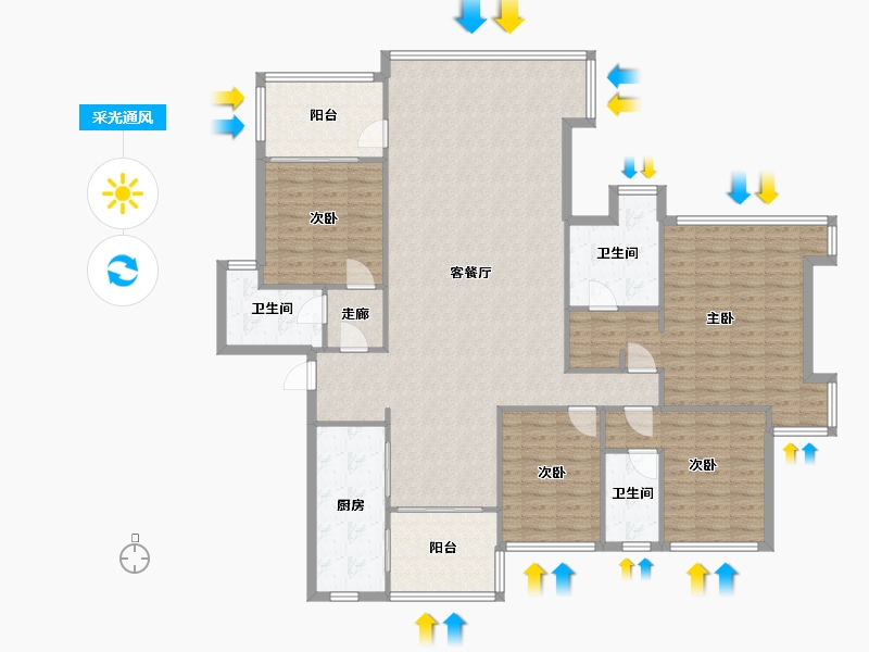 广东省-珠海市-华发新城-三期-158.12-户型库-采光通风