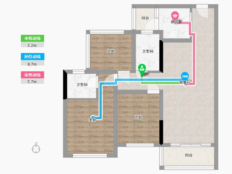 四川省-绵阳市-领地·观江府-74.24-户型库-动静线