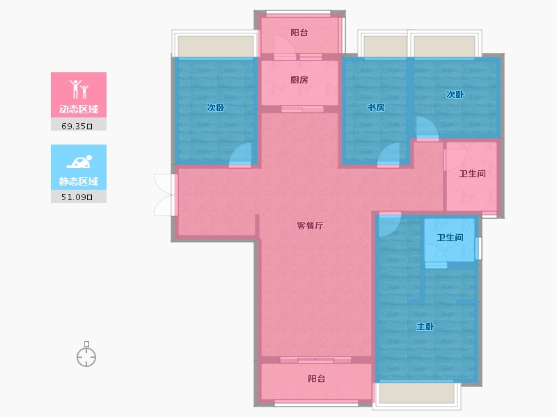 云南省-玉溪市-金筑时代一期项目部-114.00-户型库-动静分区