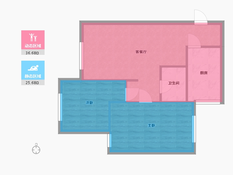 四川省-成都市-荣盛香榭兰庭-2期-55.20-户型库-动静分区