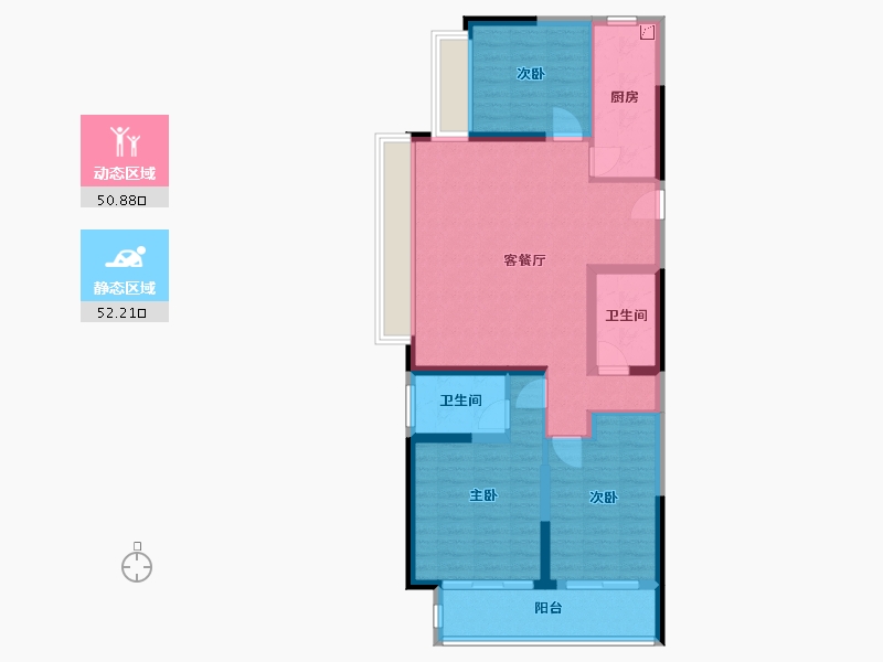 湖北省-荆州市-保利堂悦-102.00-户型库-动静分区