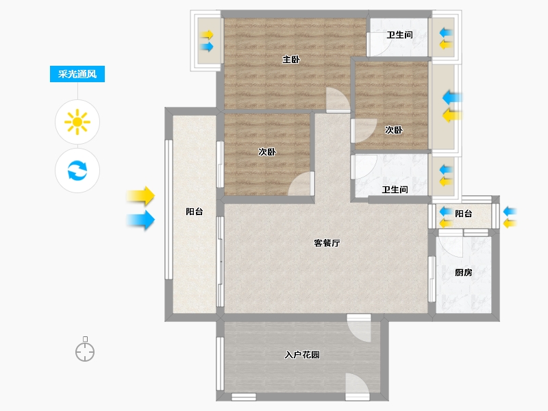 广东省-肇庆市-弘宇世纪广场5座-90.00-户型库-采光通风