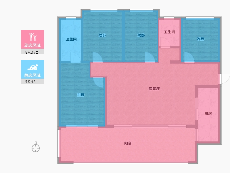 贵州省-六盘水市-凤凰院景-120.00-户型库-动静分区