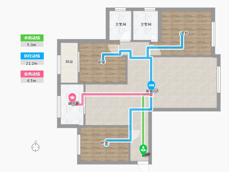 青海省-西宁市-安泰雅苑-96.00-户型库-动静线